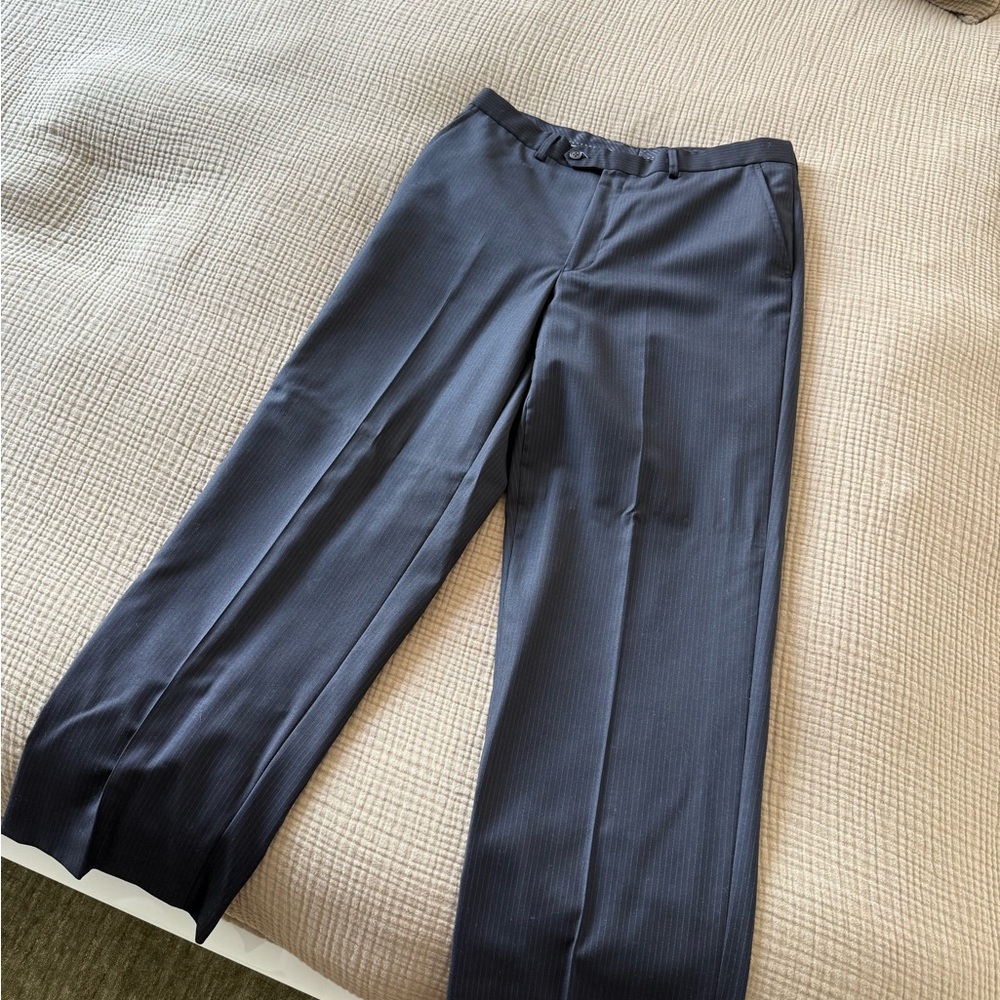 Classic Black Pinstripe Trousers